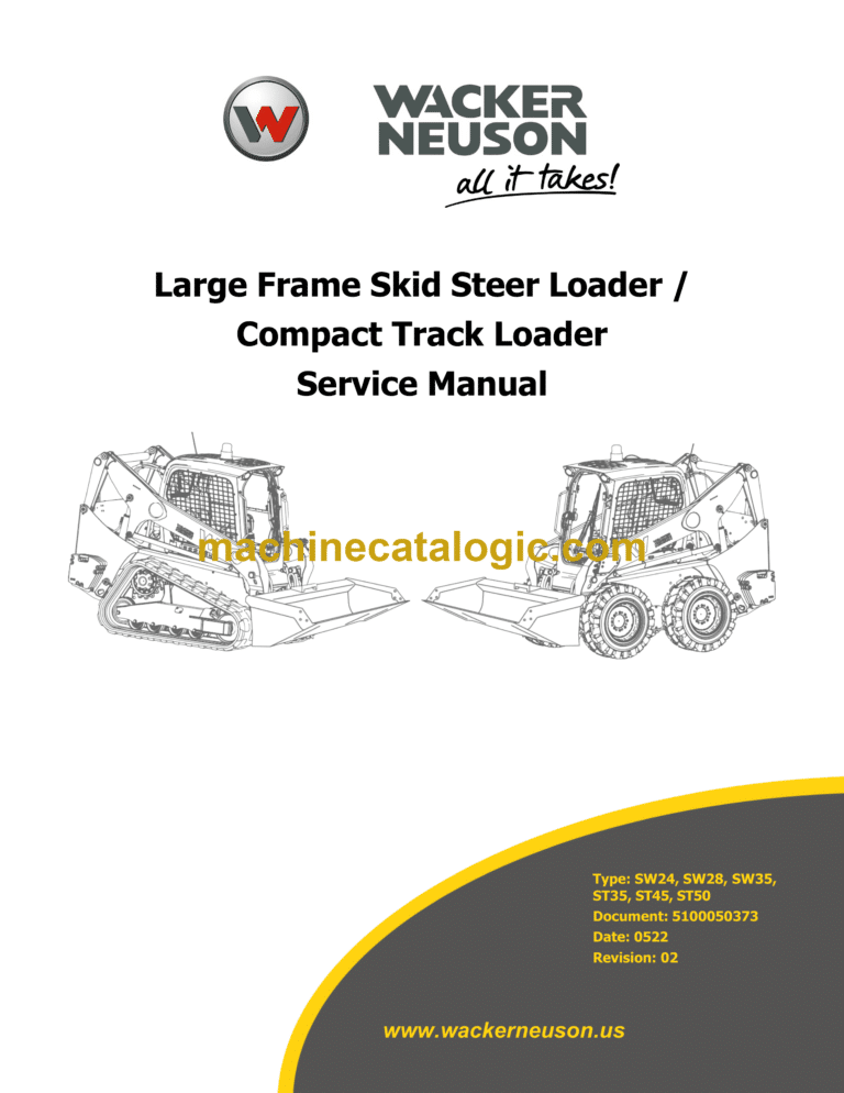 Wacker Neuson SW24, SW28, SW35, ST35, ST45, ST50 Skid Steer Loader Service Manual