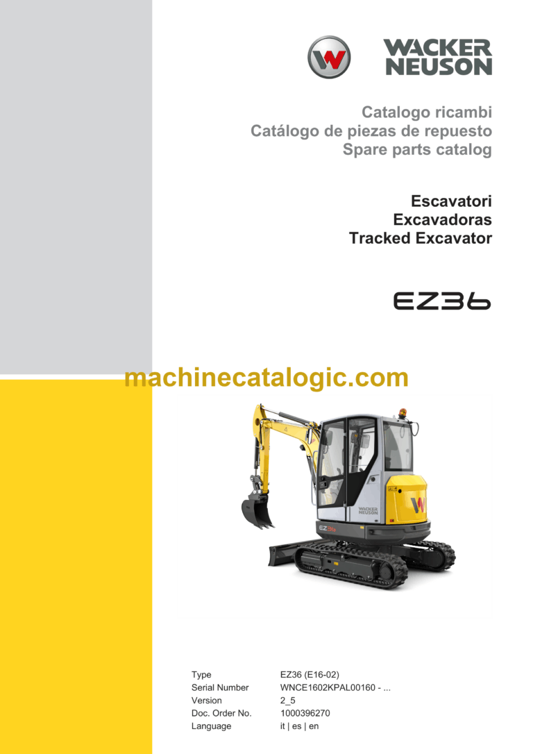 Wacker Neuson EZ36 Tracked Excavator Parts Manual
