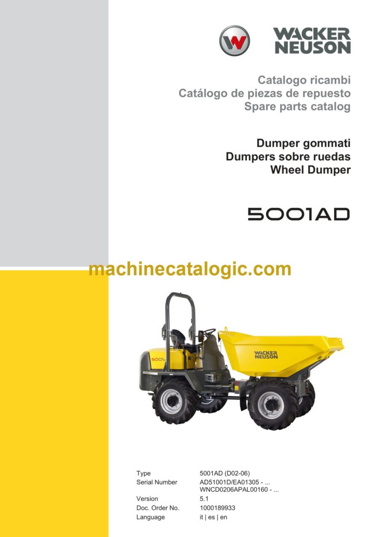 Wacker Neuson 5001AD Wheel Dumper Parts Manual