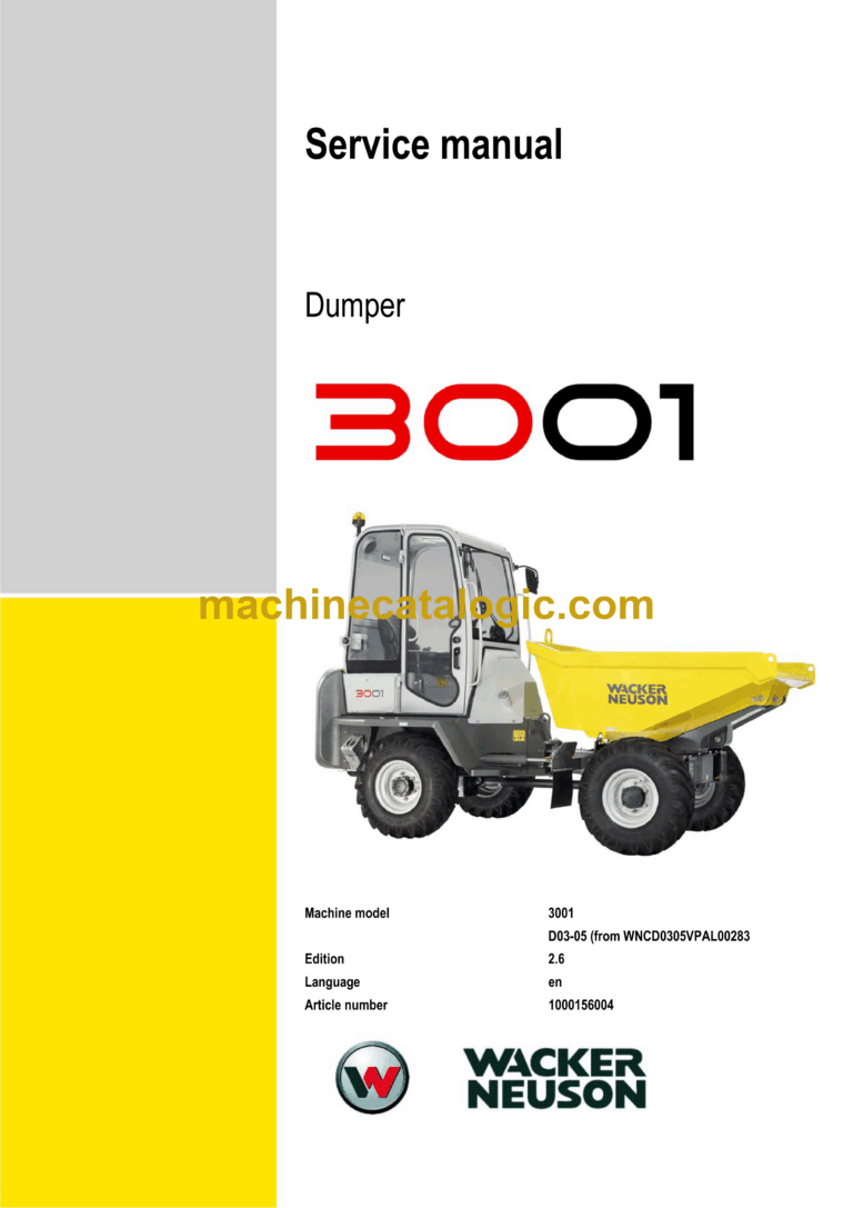 Wacker Neuson 3001 Dumper Service Manual