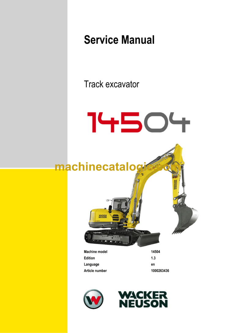 Wacker Neuson 14504 Tracked Excavator Service Manual