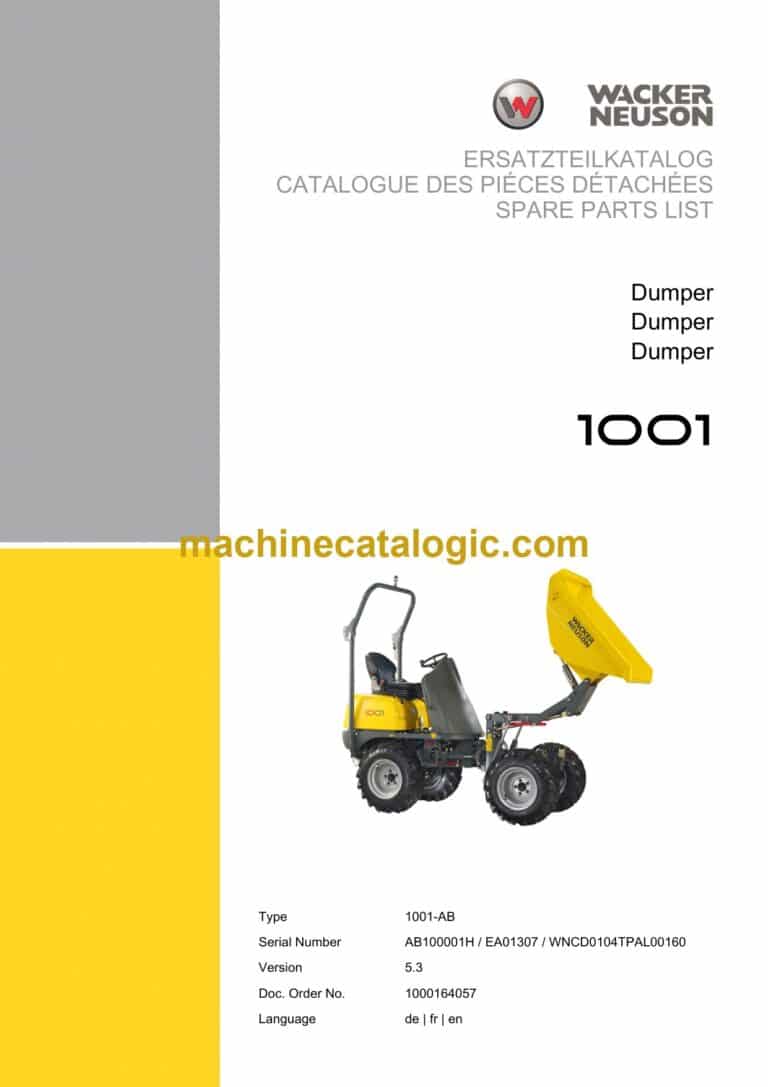 Wacker Neuson 1001 Dumper Parts Manual