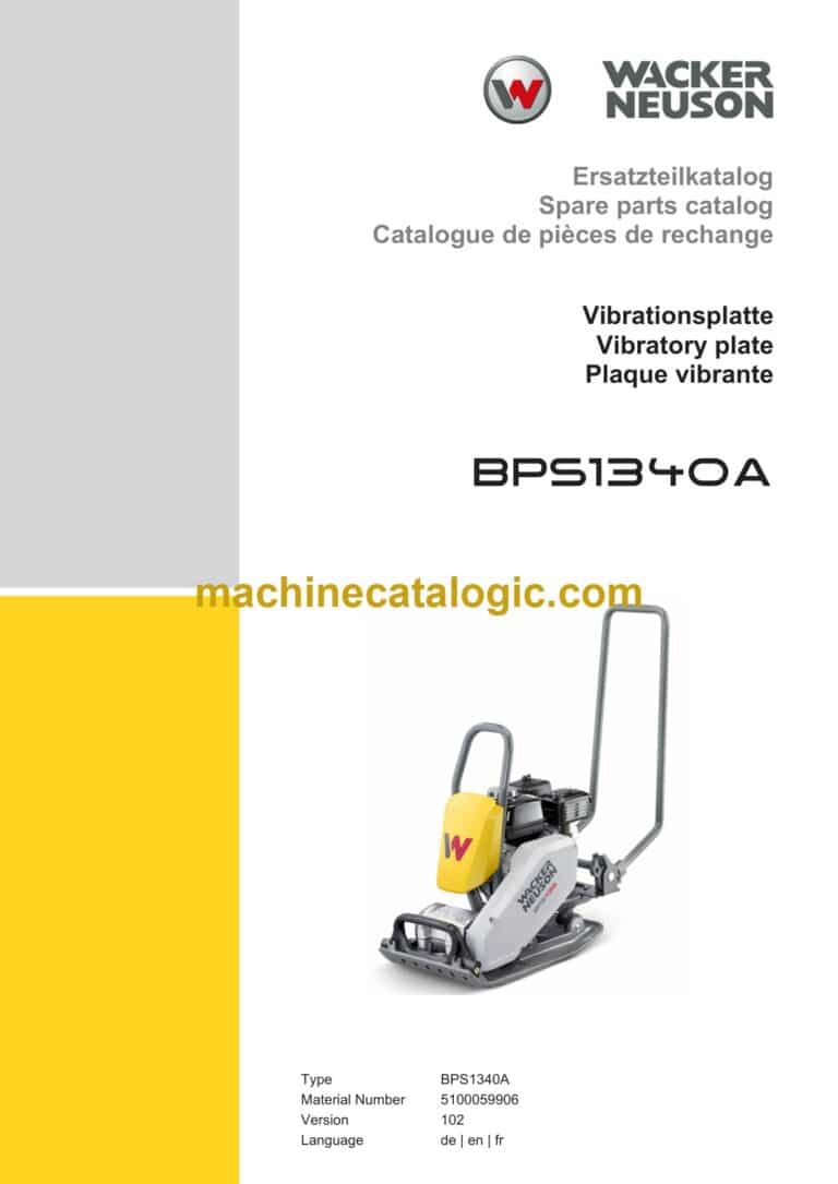 Wacker Neuson BPS1340A Vibratory Plate Parts Manual