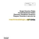 Wacker Neuson AP1840e Single Direction Plates Parts Manual