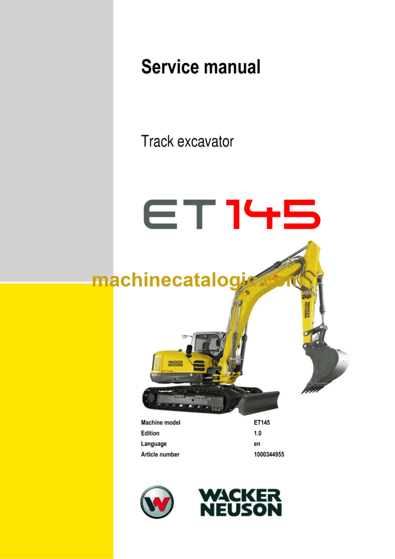 Wacker Neuson ET145 Tracked Excavator Service Manual