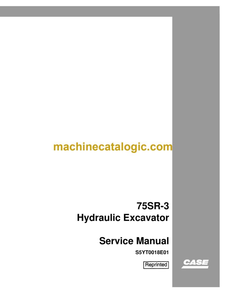 Case 75SR-3 Hydraulic Excavator Service Manual