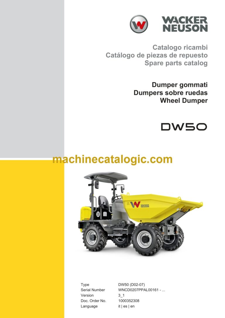 Wacker Neuson DW50 Wheel Dumper Parts Manual