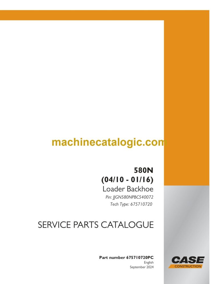 Case 580N Loader Backhoe Service Parts Catalogue