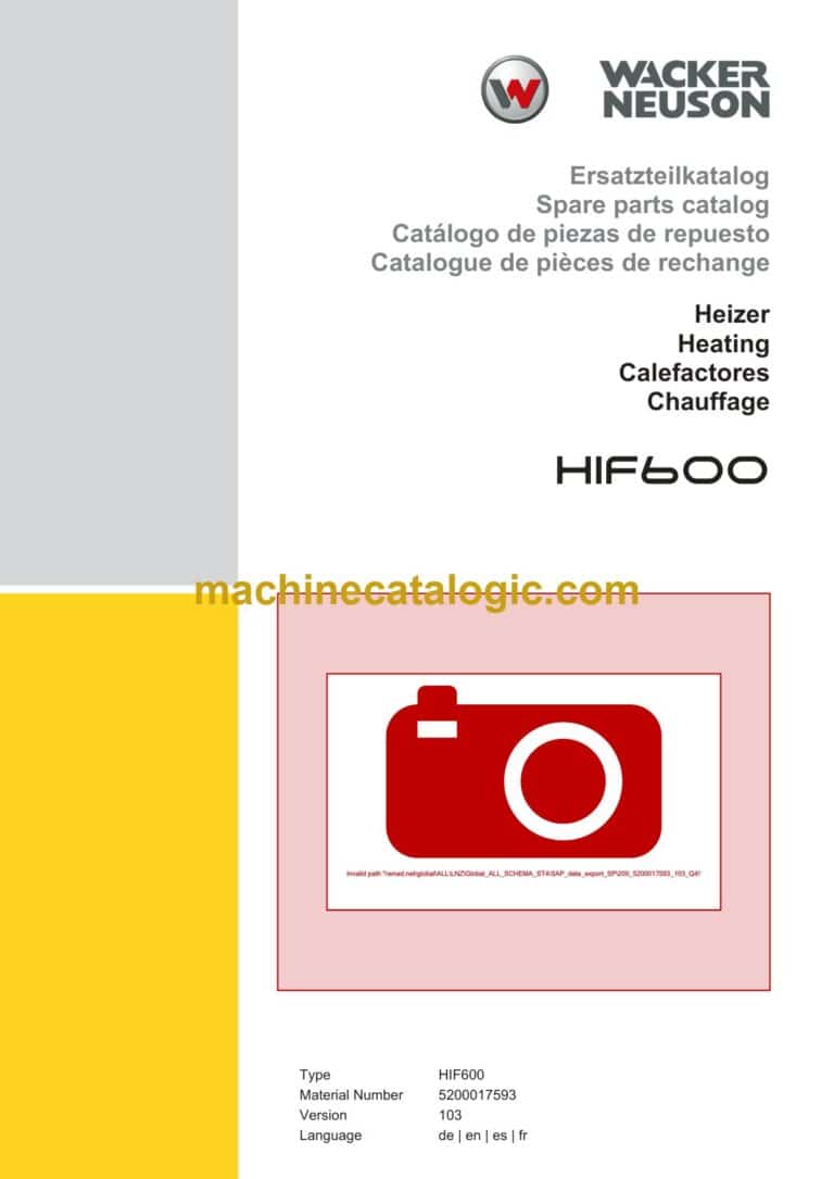 Wacker Neuson HIF600 Heating Parts Manual