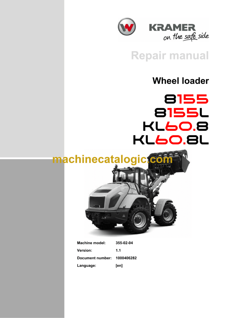 Wacker Neuson 8155, 8155L, KL60.8, KL60.8L Wheel Loader Repair Manual
