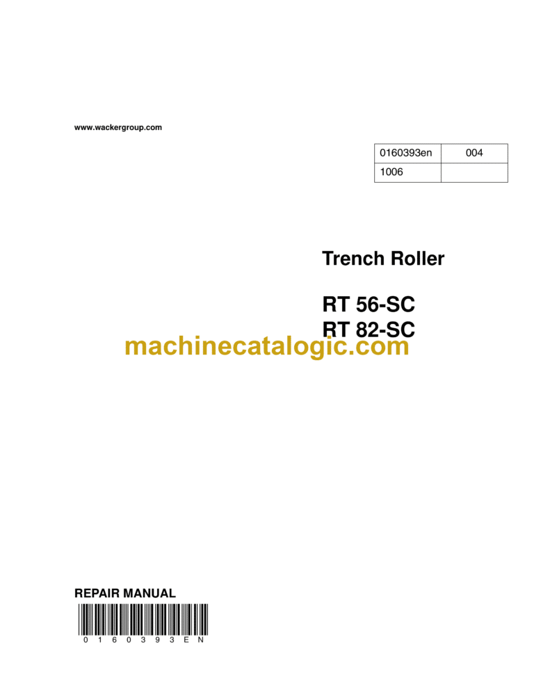 Wacker Neuson RT86-SC Trench Roller Repair Manual