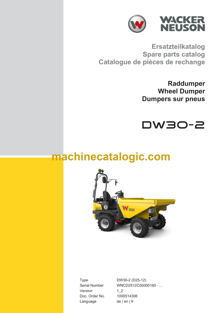 Wacker Neuson DW30-2 Wheel Dumper Parts Manual