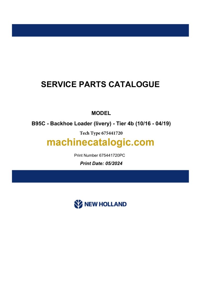 New Holland B95C Tier 4B Backhoe Loader Service Parts Catalogue