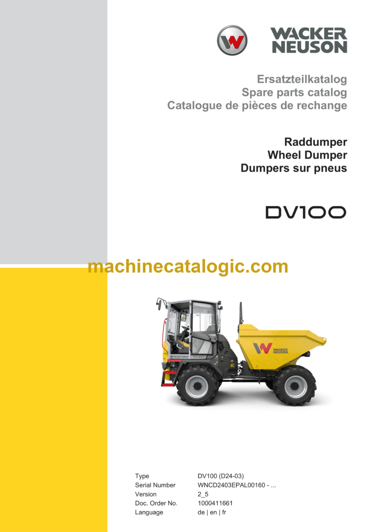 Wacker Neuson DV100 Wheel Dumper Parts Manual