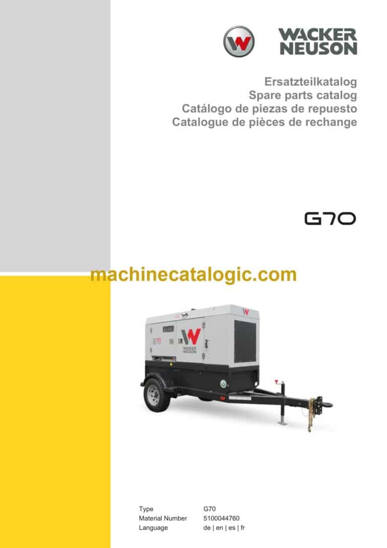 Wacker Neuson G70 Power Parts Manual