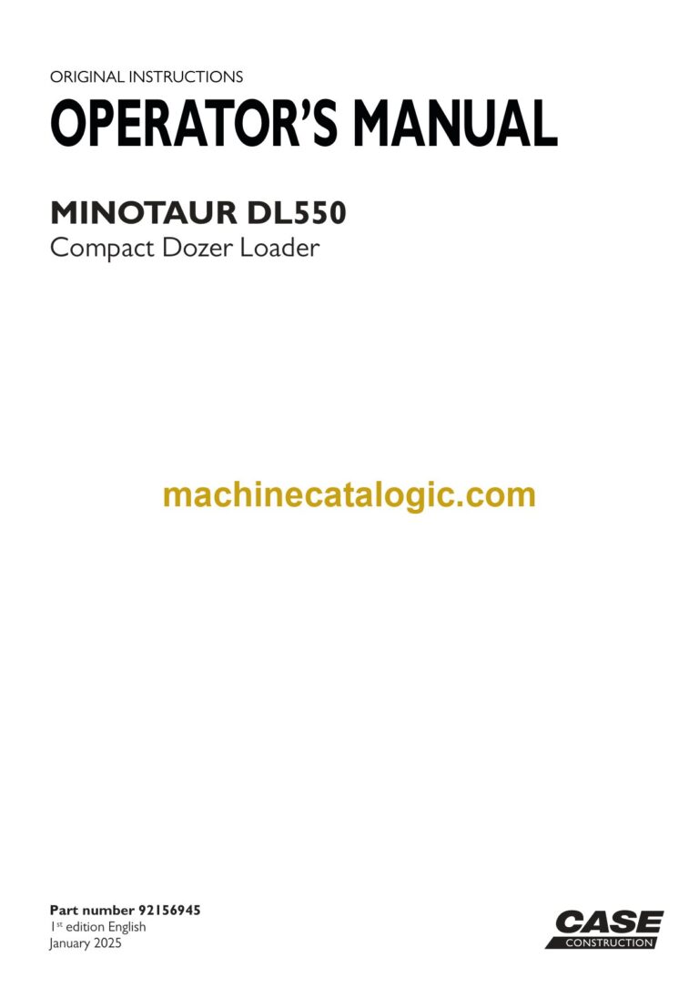 Case DL550 Minotaur Compact Dozer Loader Operators Manual