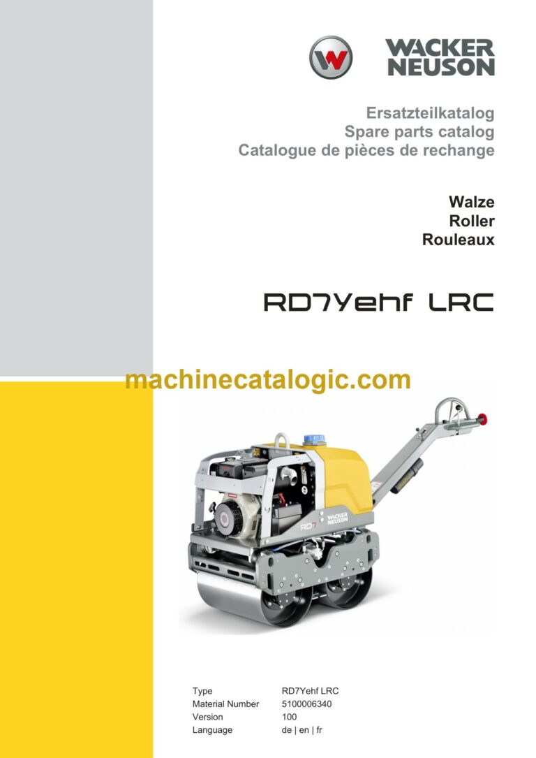 Wacker Neuson RD7Yehf LRC Roller Parts Manual