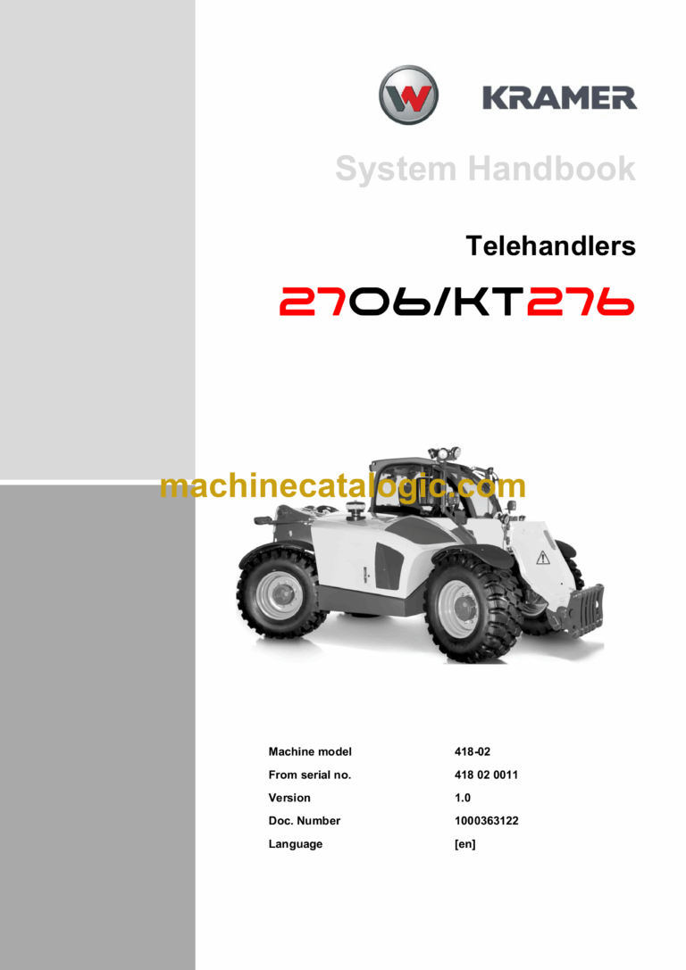 Wacker Neuson 2706, KT276 Telehandlers System Handbook