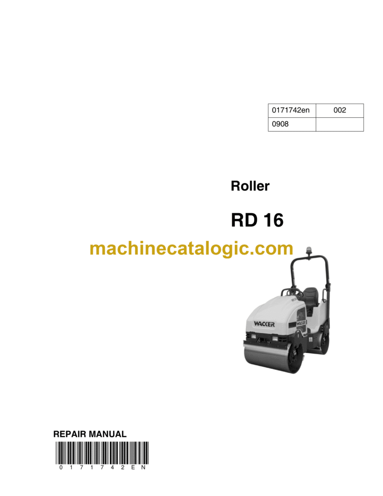 Wacker Neuson RD16 Roller Repair Manual