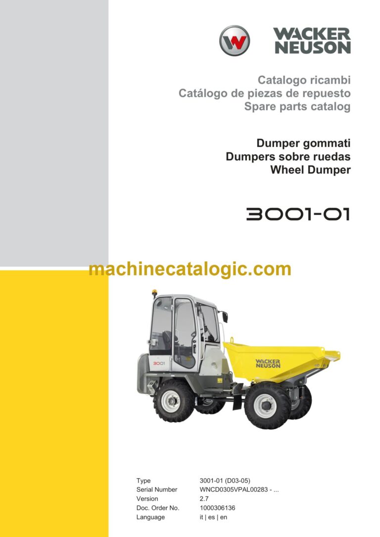 Wacker Neuson 3001-01 Wheel Dumper Parts Manual