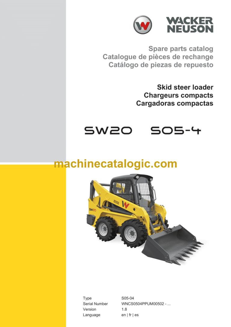 Wacker Neuson SW20 S05-4 Skid Steer Loader Parts Manual