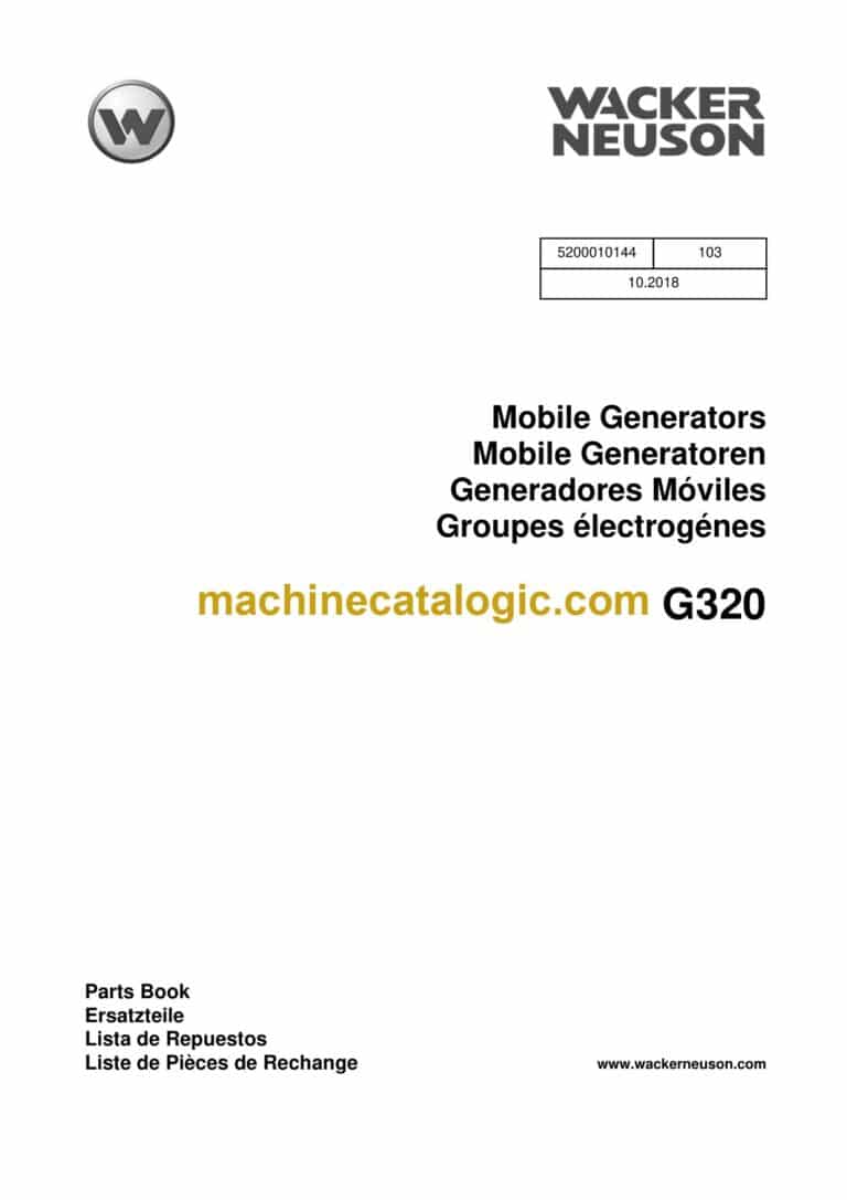 Wacker Neuson G320 Mobile Generators Parts Manual