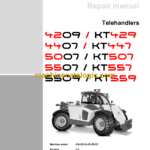 Wacker Neuson 4209, KT429, 4407, KT447, 5007, KT507, 5507, KT557, 5509, KT559 Telehandlers Repair Manual