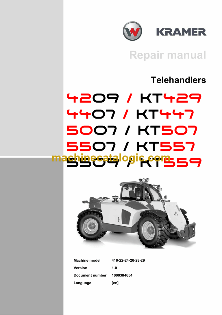 Wacker Neuson 4209, KT429, 4407, KT447, 5007, KT507, 5507, KT557, 5509, KT559 Telehandlers Repair Manual
