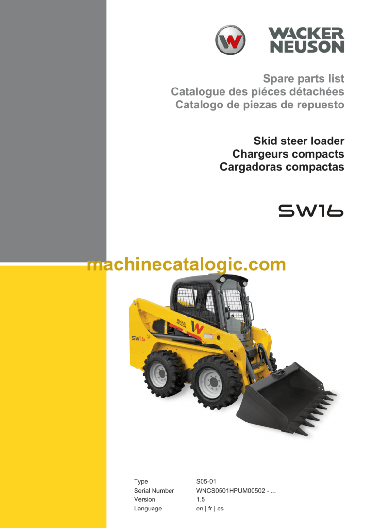 Wacker Neuson SW16 Skid Steer Loader Parts Manual
