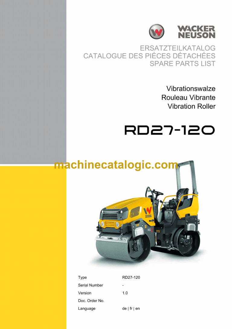 Wacker Neuson RD27-120 Vibratory Roller Parts Manual