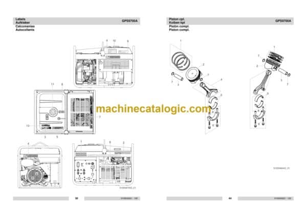 Wacker Neuson GPS9700A Portable Generator Parts Manual - Image 3