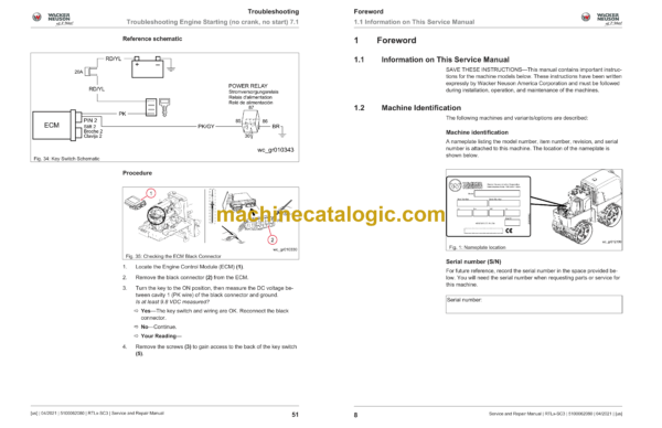 Wacker Neuson RTLx-SC3 Trench Roller Service and Repair Manual - Image 4