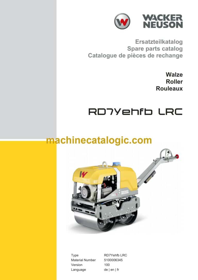 Wacker Neuson RD7Yehfb LRC Roller Parts Manual
