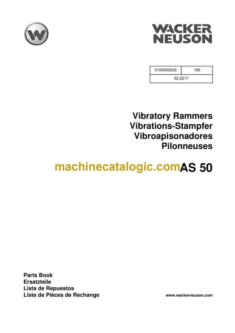 Wacker Neuson AS50 Vibratory Rammers Parts Manual
