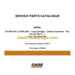 Case CX145D SR LC W-BLADE Tier 4B Long Carriage Crawler Excavator Service Parts Catalogue