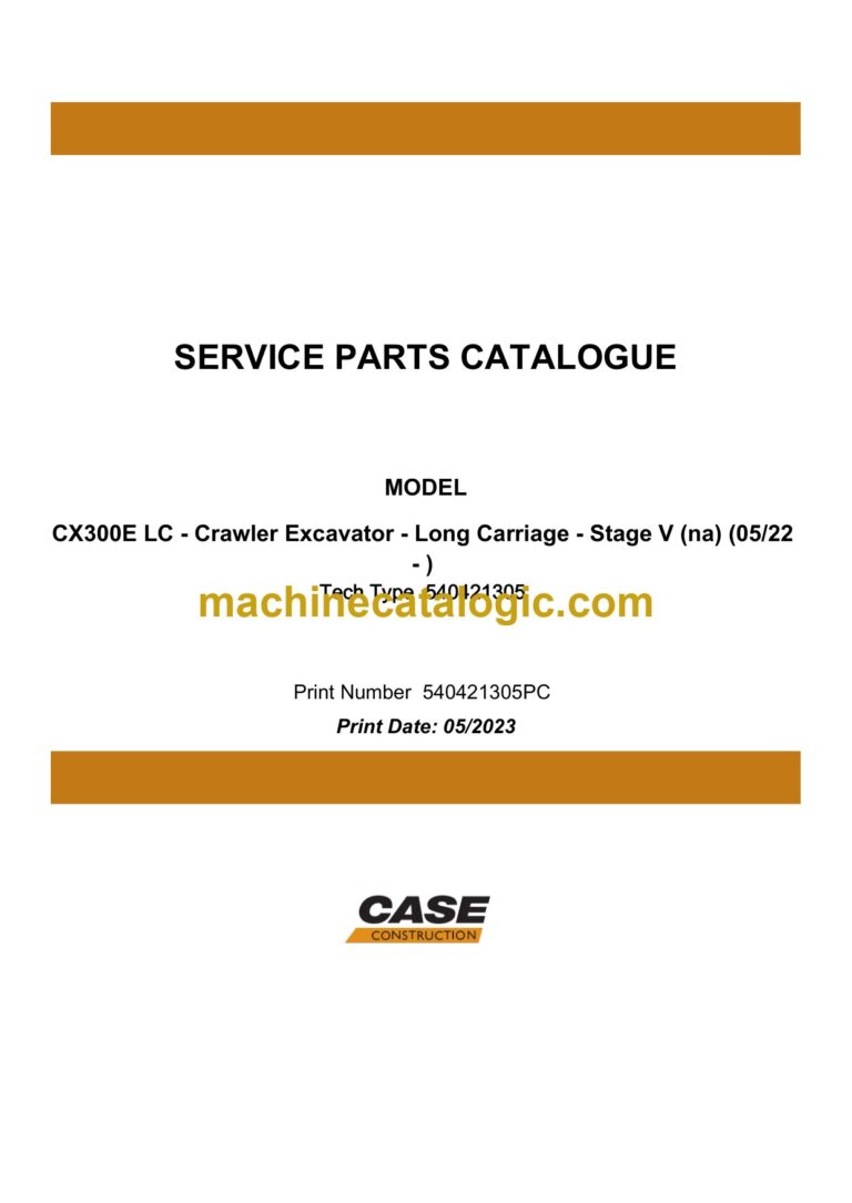 Case CX300E LC Stage V NA Crawler Excavator Service Parts Catalogue