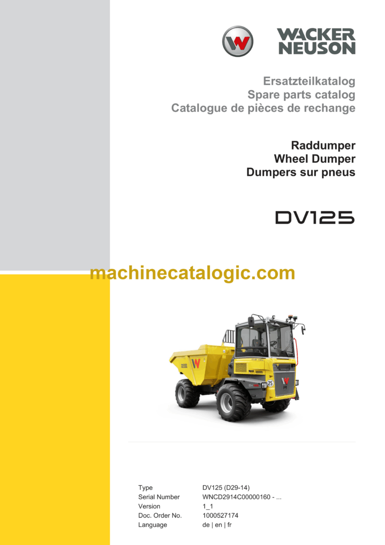 Wacker Neuson DV125 Wheel Dumper Parts Manual