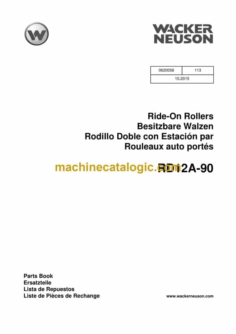 Wacker Neuson RD12A-90 Ride-On Rollers Parts Manual