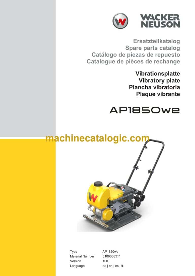 Wacker Neuson AP1850we Vibratory Plates Parts Manual
