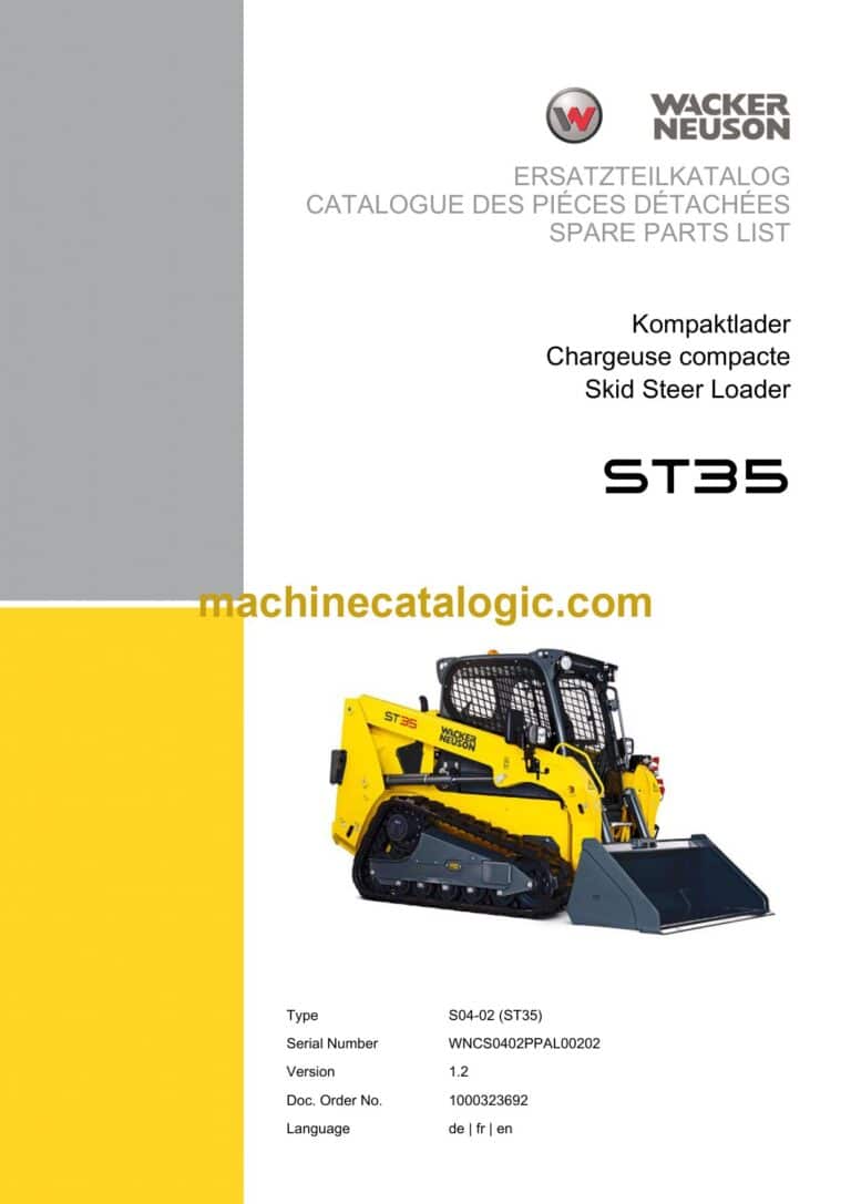 Wacker Neuson ST35 Skid Steer Loader Parts Manual