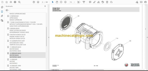 Wacker Neuson BPS1030A Vibratory Plate Parts Manual - Image 2
