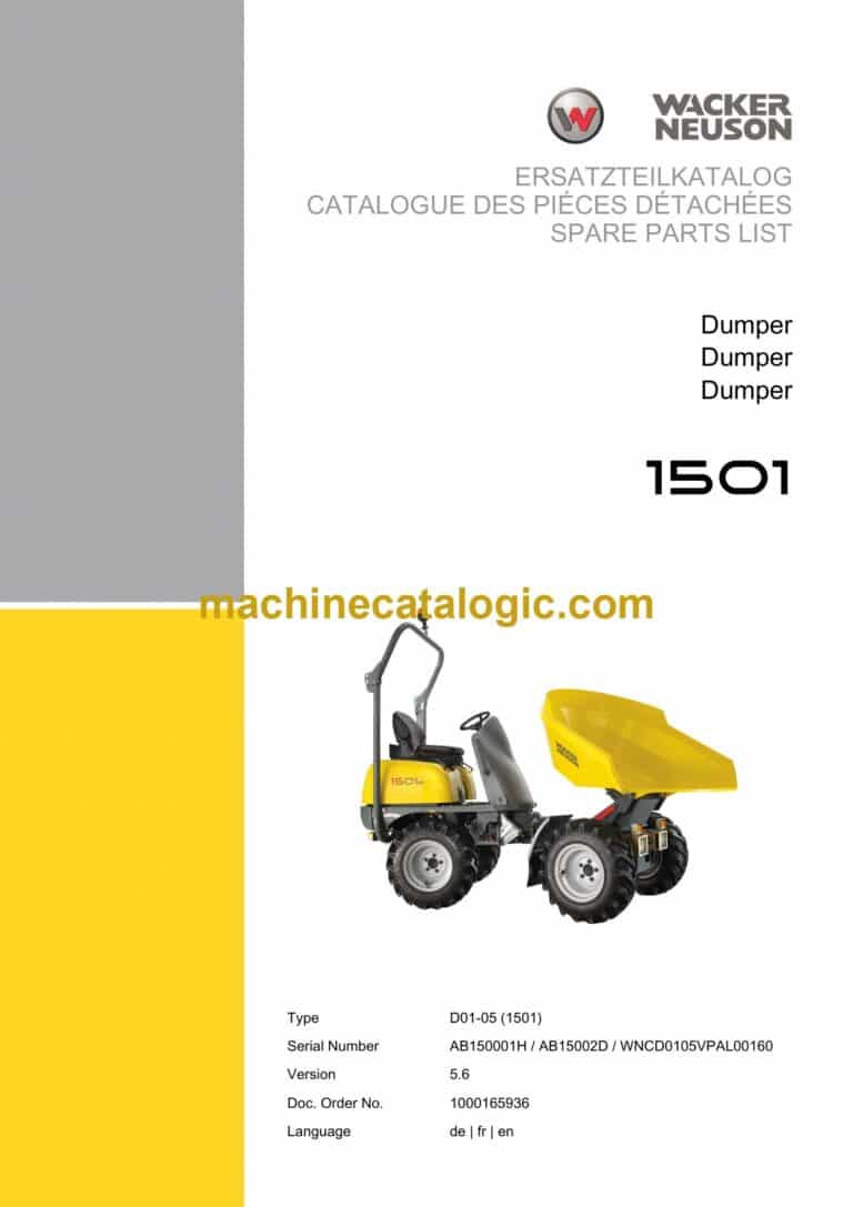 Wacker Neuson 1501 Dumper Parts Manual