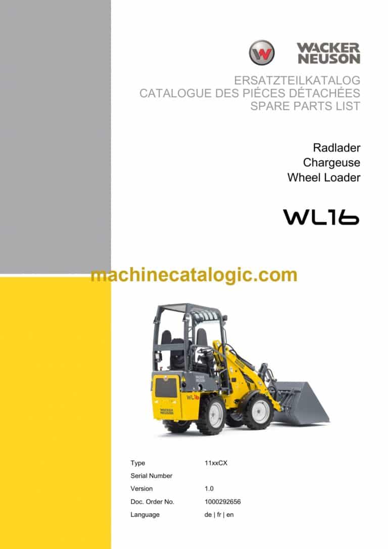 Wacker Neuson WL16 Loader Parts Manual