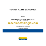 New Holland Duravee 1631 - 16 Wheel Rake Service Parts Catalogue
