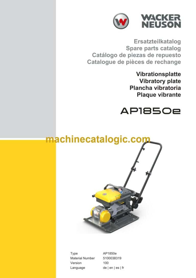 Wacker Neuson AP1850e Vibratory Plates Parts Manual