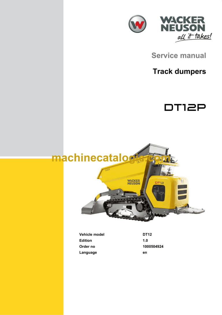 Wacker Neuson DT12P Track Dumper Service Manual