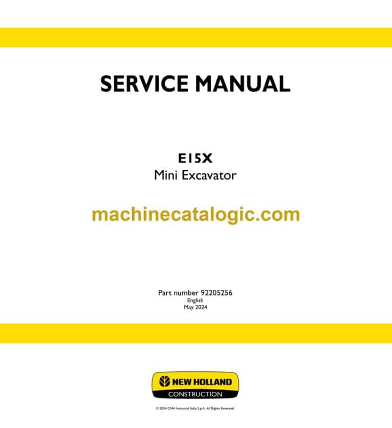 New Holland E15X Mini Excavator Service Manual