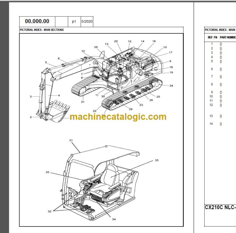 Case CX210NLC Tier 4 NA Crawler Excavator Parts Catalog