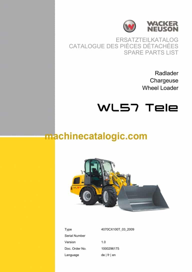 Wacker Neuson WL57 Tele Wheel Loader Parts Manual