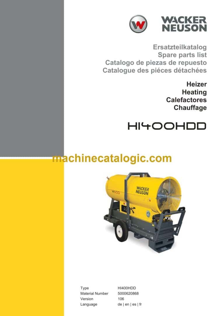 Wacker Neuson HI400HDD Heating Parts Manual